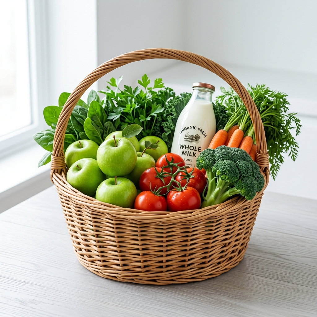 Fresh Organic Grocery Basket